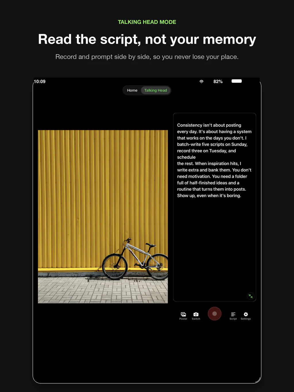 AI Teleprompter running on iPad